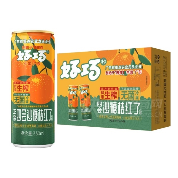 ���������Ļ�ɳ�ǽۺ��˹�֭��ˮ̼������330ml��24��Ʒͼ